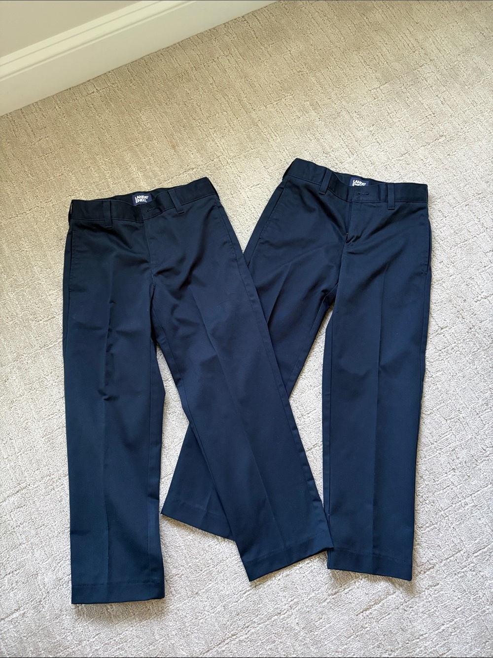 Lands' End Kids Navy Blue School Pants - Pair